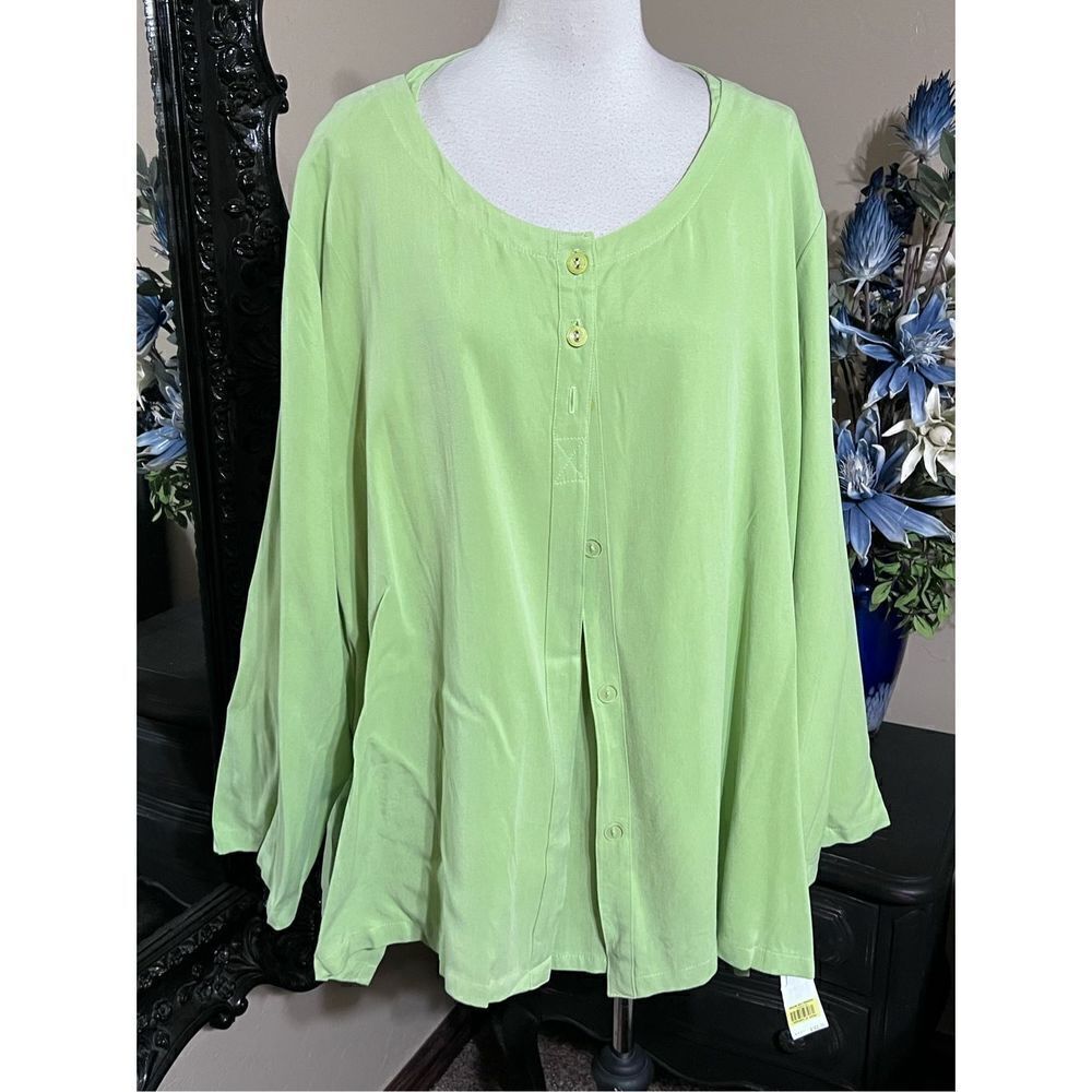 David Dart NWT Plus Size Shirt Set 3/4 Sleeve But… - image 1